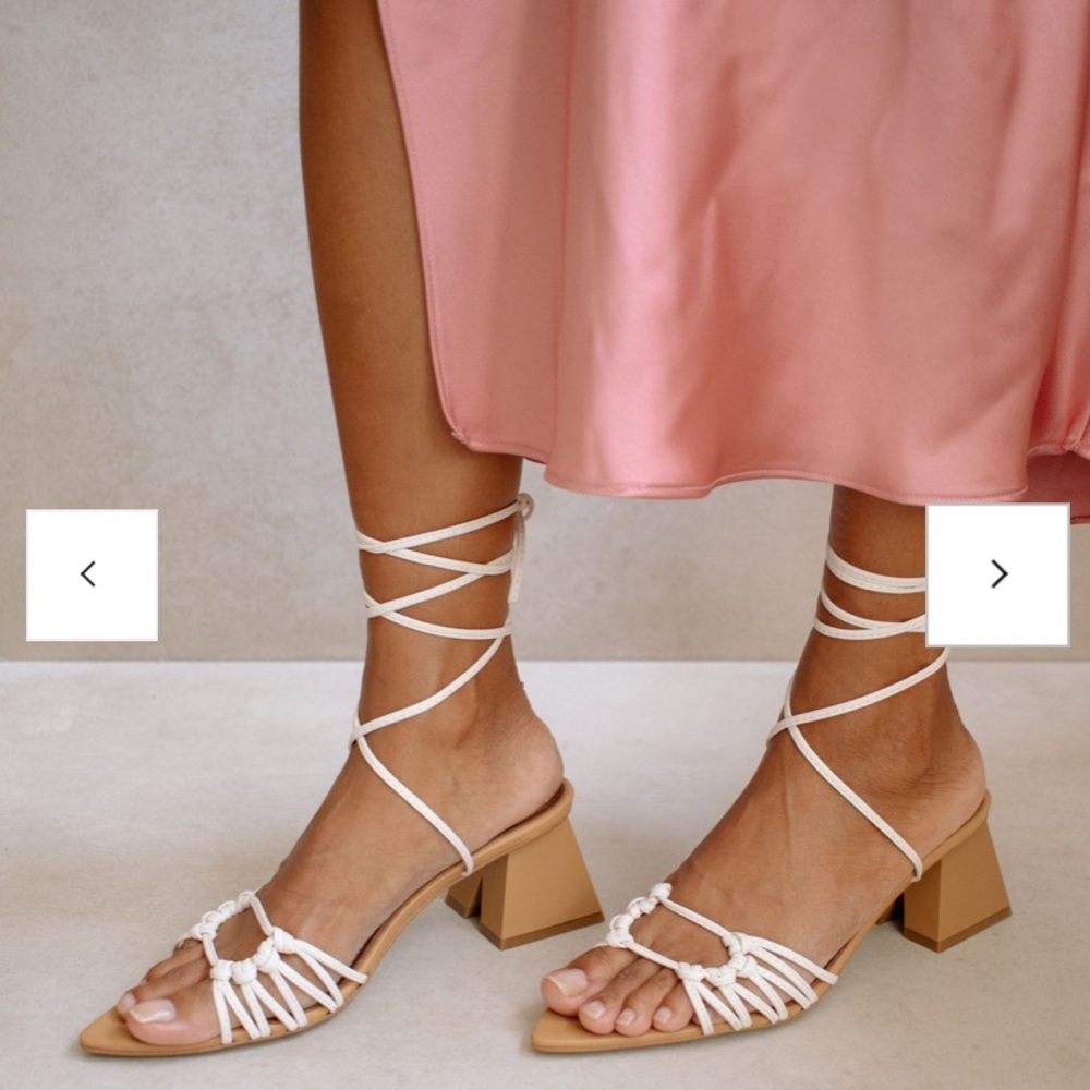 ALOHAS Womens Tan Ankle Strap Heels EUR 39Medium (B, M)